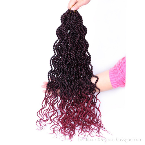 18inch Wavy Senegalese Twists Crochet Braids Synthetic Artificial Hair Extension Curly Pre looped Senegal Twist Braids Curly
